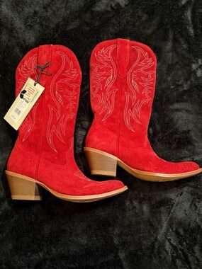 Idyllwind Red Suede Western Heeled Boots